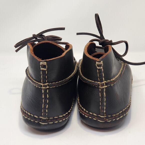 Cabelas Men Brown Leather Chukka Moccasin Ankle Boots Size 7 Lace Up Stitching - Picture 8 of 11